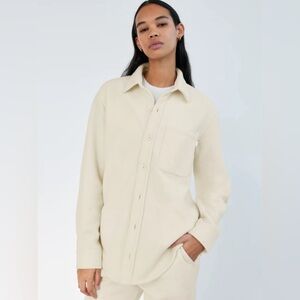 TNA Sz XL Polar Shirt Fleece Snap Button Shirt in Whisper White  New With Tags